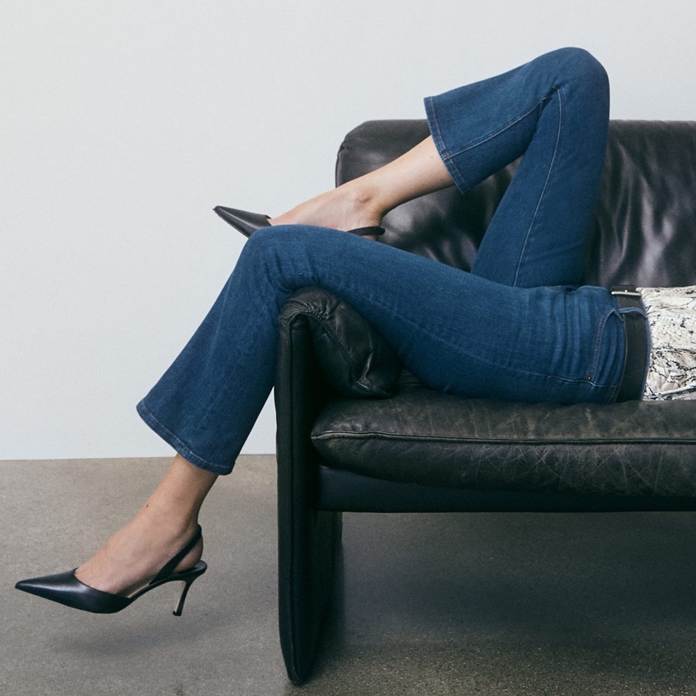 Reformation Dark Blue Slim Bootcut Jeans